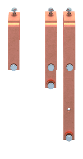 Barre de distribution en cuivre 40x10 mm, VBS pour OT800 3P, rail en cuivre