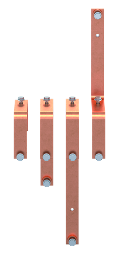 Barre de collecteur en cuivre 40x10 mm, VBS pour OT1000 3P, N en haut