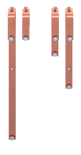 Barre de bus en cuivre 40x10 mm, VBS pour OT1000 3P, N en bas