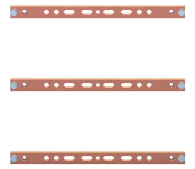 Barre de distribution en cuivre 30x10, 2FB, 3P Système HSS, 3 barres, pour CombiLine-X