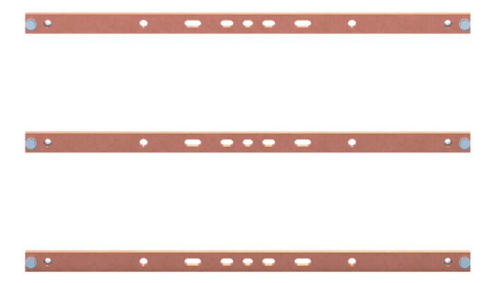 Barre de collecte en cuivre 30x10, 3FB, 3P Système HSS, 3 barres, pour CombiLine-X