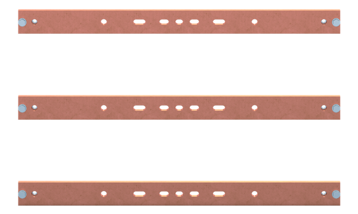Rail de collecte en cuivre 50x10, 3FB, 3P Système HSS, 3 rails, pour CombiLine-X