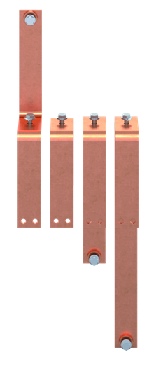 Barre de bus en cuivre 50x10 mm, VBS pour XT7 3P, N en haut, barre de cuivre