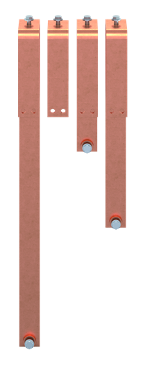 Barre de collecteur en cuivre 50x10 mm, VBS pour XT7 3P, N en bas