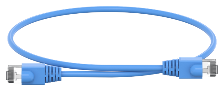 Câble de raccordement RJ45, avec connecteur, bleu, longueur : 500mm, 6kV 2CPX054390R9999