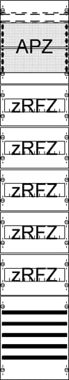 Champ de répartition avec système de barres de puissance, emplacement de compteur en saillie, zRfZ3, 7RE 2CPX054020R9999