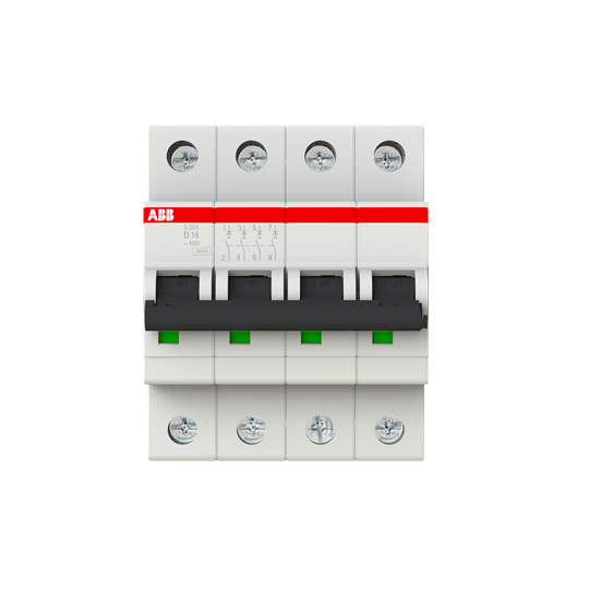 Disjoncteur D-Char., 6 kA, 16 A, 4P