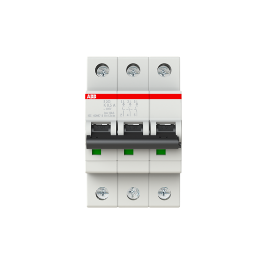 Disjoncteur automatique K-Char., 6 kA, 0.5 A, 3P