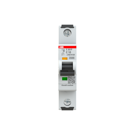 Kismegszakító 1P 10A C-jelleg 240V AC/DC 25kA/60898 25kA/60947 S301P-C10 ABB