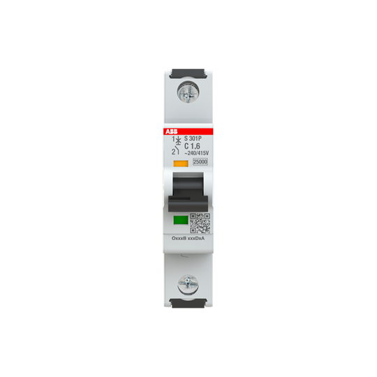 Kismegszakító 1P 1.6A C-jelleg 240V AC/DC 25kA/60898 100kA/60947 S301P-C1.6 ABB