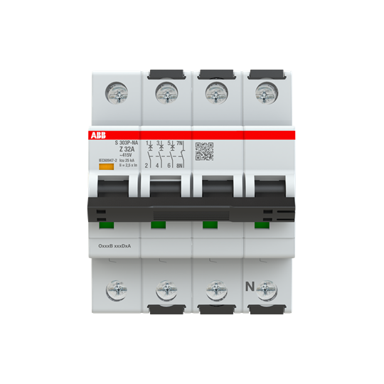 Disjoncteur Z-Char., 25 kA, 32A, 3+NA 2CDS383103R0538