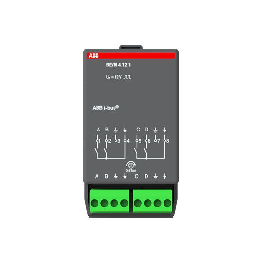 KNX szobavezérlő modul 4xkontakt bináris bemenet beépített BE/M4.12.1 ABB