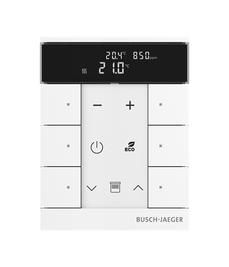 Busch-Tenton®, RTR IAQ, 6-fach, weiß, mit Display, für Busch-free@home®