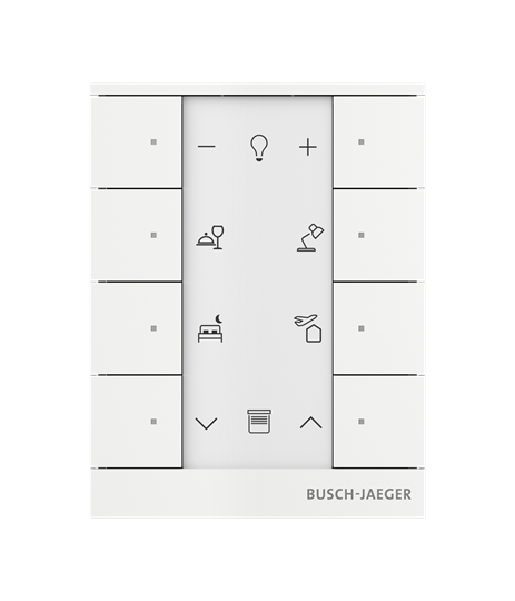 Busch-Tenton®, 8-fachBedienelement, weiß matt, für Busch-free@home®