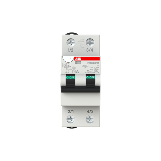 Disjoncteur FI/LS 6 kA, 2P, Type A, C13, 30 mA 2 unités de division