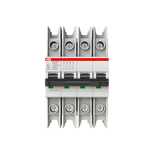 Disjoncteur automatique K-Char., 10kA, 25A, 4P, RTT UL 489, raccordement à anneau
