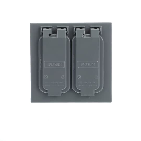 2 GANG DUPLEX RCPT COVER SILVER