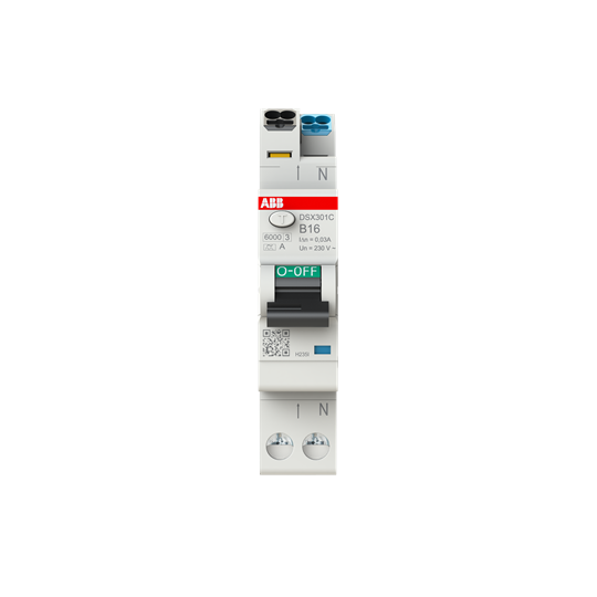 DSX301CA-B16/0,03 FI/LS-Schalter, 1 TE 6kA, 1P+N, Typ A, B16, 30mA