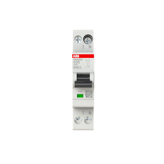 Disjoncteur C-Char., 6KA, 1P+N, 25 A FlexLine Technologie Push-in