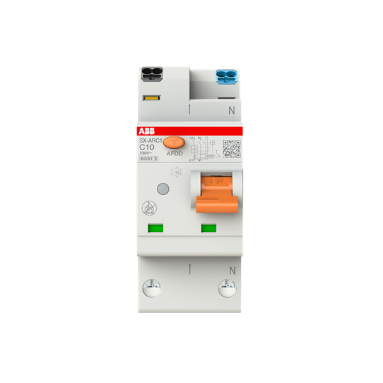 AFDD mit Sicherungsautomat C-Char., 6 kA, 10 A, 1P+N, 2TE