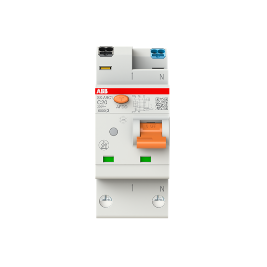 AFDD mit Sicherungsautomat C-Char., 6 kA, 20 A, 1P+N, 2TE
