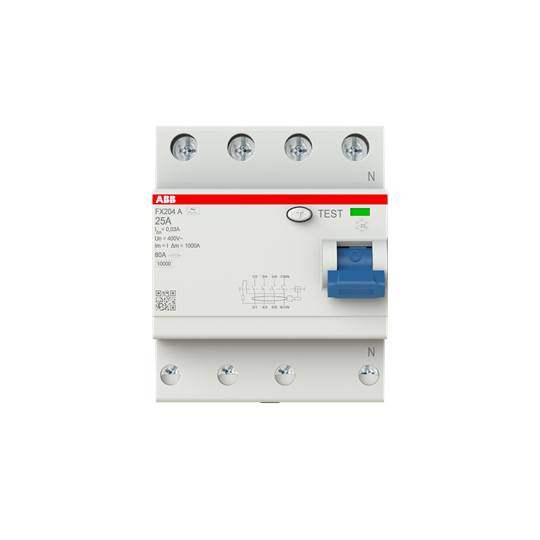 Disjoncteur différentiel 4P, Type A, 25 A, 30 mA FlexLine Technologie Push-in