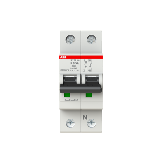 Disjoncteur K-Char., 6 kA, 0.5 A, 1P+NA