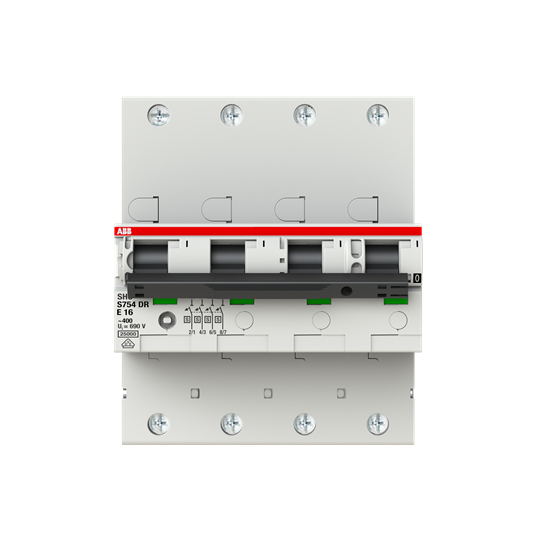 Hauptleitungsschutzschalter SH-Schalter in E-Char., 25kA, 16A, 4P