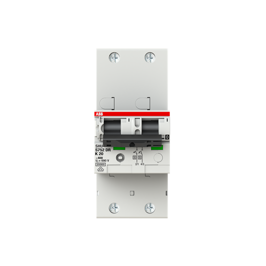 Disjoncteur principal SH en K-Char., 25kA, 20A, 2P