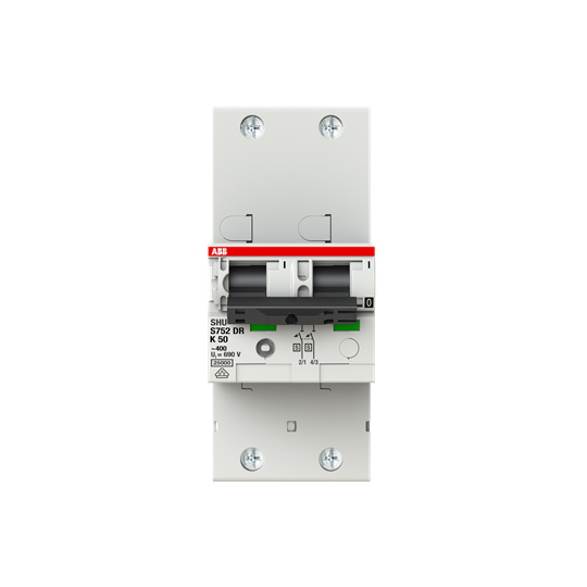 Disjoncteur principal SH en version K, 25kA, 50A, 2P