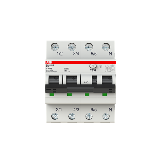 Disjoncteur FI/LS Icn = 6.000 A conforme à la norme IEC/EN 61009-1, Icu = 10 kA IEC/EN 60947-2