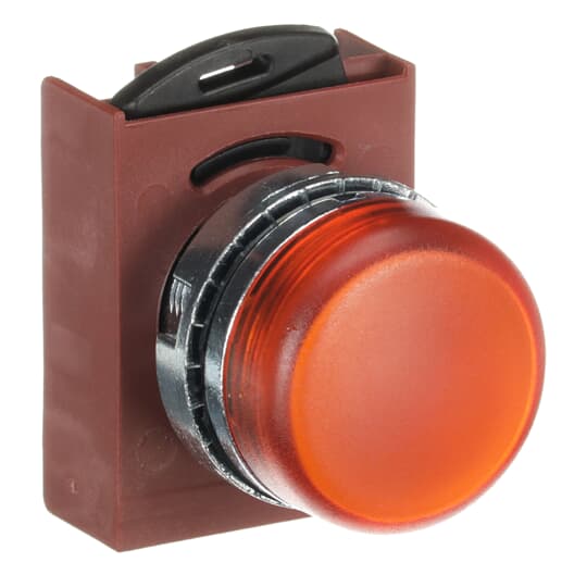 Meldeleuchte orange, Metall, Kontakthalter und Kontermutter