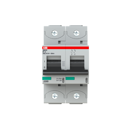 Disjoncteur haute performance 1,6 A, B, 400 V AC=Icu 50kA, 690 V AC=Icu6kA, 2P