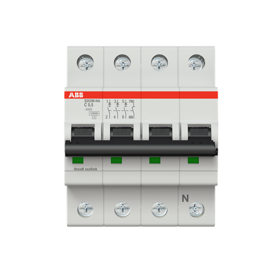 Disjoncteur C-Char., 10 kA, 0.5 A, 3P+NA