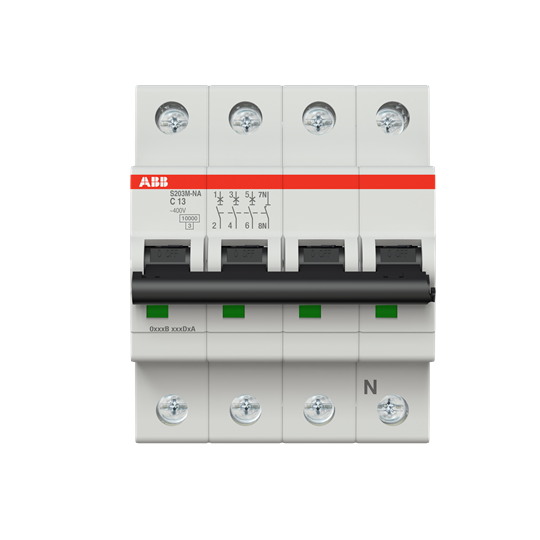 Disjoncteur C-Char., 10 kA, 13 A, 3P+NA