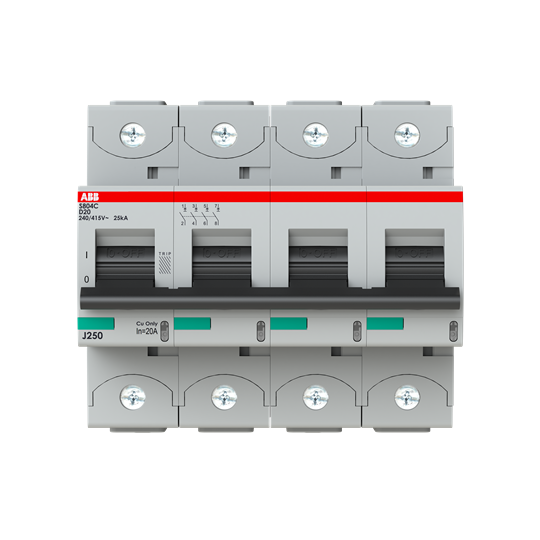 Disjoncteur haute performance, 20A, D, 415 V AC=Icu 25kA, 4P