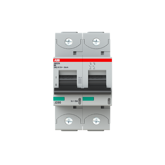 Disjoncteur haute performance, 2P, B-Charact., 8A