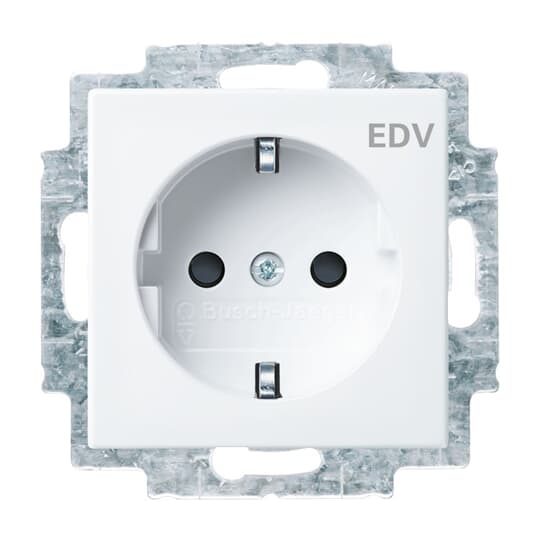 SCHUKO® Steckdosen-Einsatz mit Aufdruck EDV Safety+ alpinweiß -