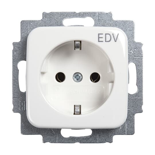 SCHUKO® Steckdosen-Einsatz mit Aufdruck EDV alpinweiß - Reflex SI