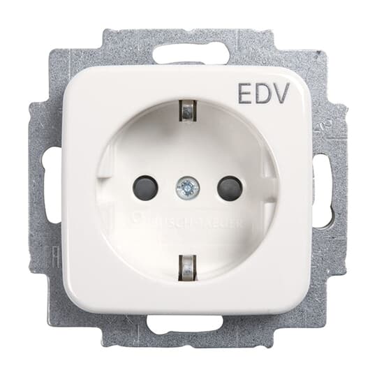 SCHUKO® Steckdosen-Einsatz mit Aufdruck EDV Safety+ alpinweiß - Reflex SI