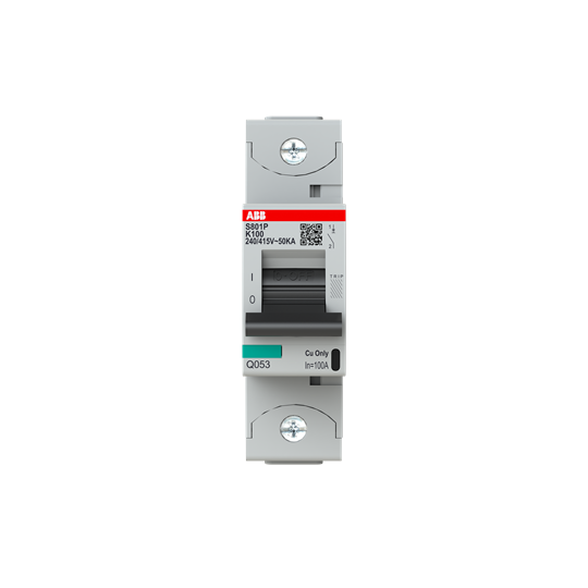 Disjoncteur haute performance 100A, type K, Icu=50 kA 240/415V AC, 1P