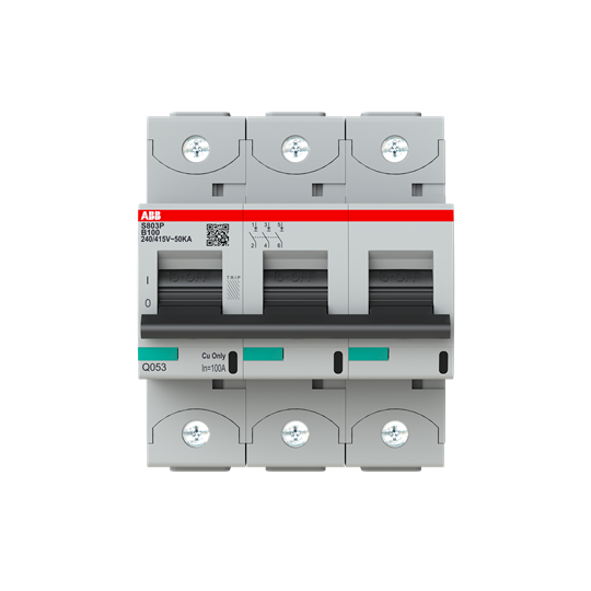 Disjoncteur haute performance 100A, type B, Icu=50kA 240/415V AC, 3P
