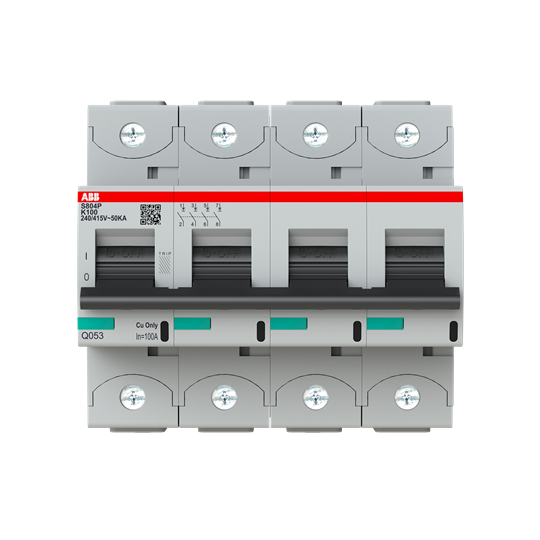 Disjoncteur haute performance 100A, courbe K, Icu=50kA 240/415V AC, 4P