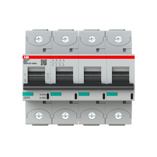 Disjoncteur haute performance 80A, type B, Icu=50kA 240/415V AC, 4P