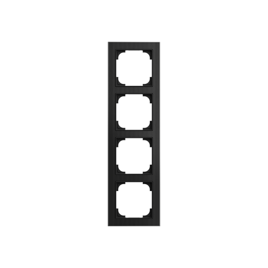 Abdeckrahmen 4-fach Glas schwarz - Busch-art linear®