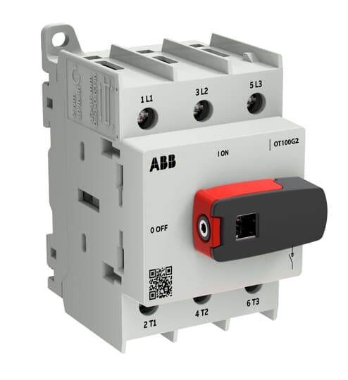 Interrupteur de déconnexion sous charge OT Plus 100 A, taille de construction G2, 3 pôles, avec poignée incluse