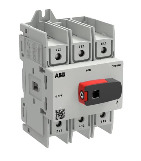 Disjoncteur de charge OT Plus 80 A, taille de construction G3, 3 pôles, montage mural,