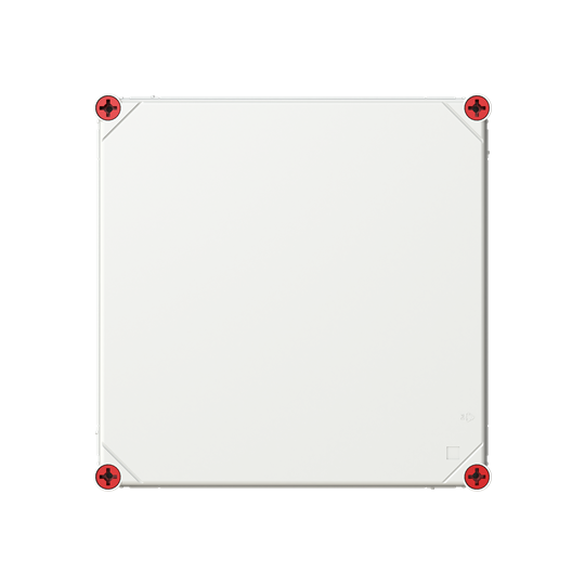 Boîtier vide 320x320 gris, couvercle opaque, toutes les faces ouvertes
