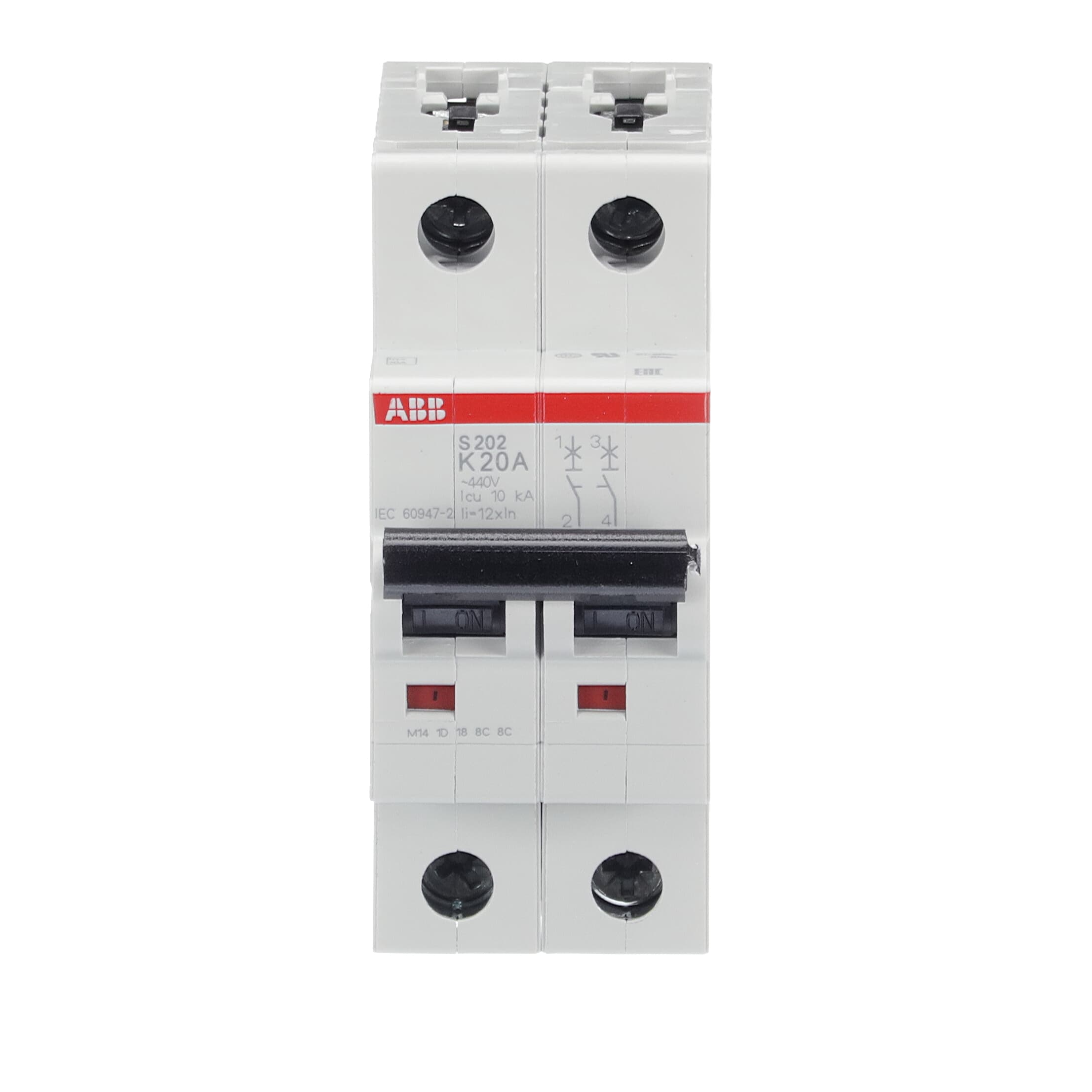 ABB - S202C-C10 Miniature Circuit Breaker INTERR. AUTOMATICO 2P1M 6KA S202CC10