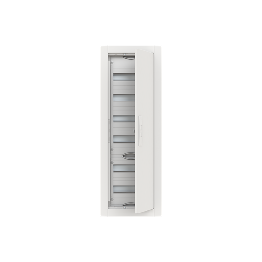 Tableau de distribution encastré, espacement des rangées de 125 mm, largeur d'un seul champ, 6 rangées